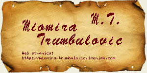 Miomira Trumbulović vizit kartica